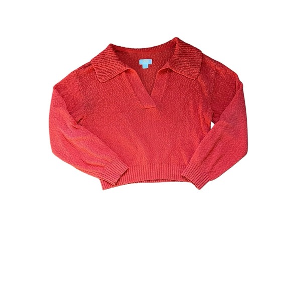 Anthropologie Sweaters - Anthropologie x‎ MAEVE V-neck Polo Sweater Large Preppy Boho